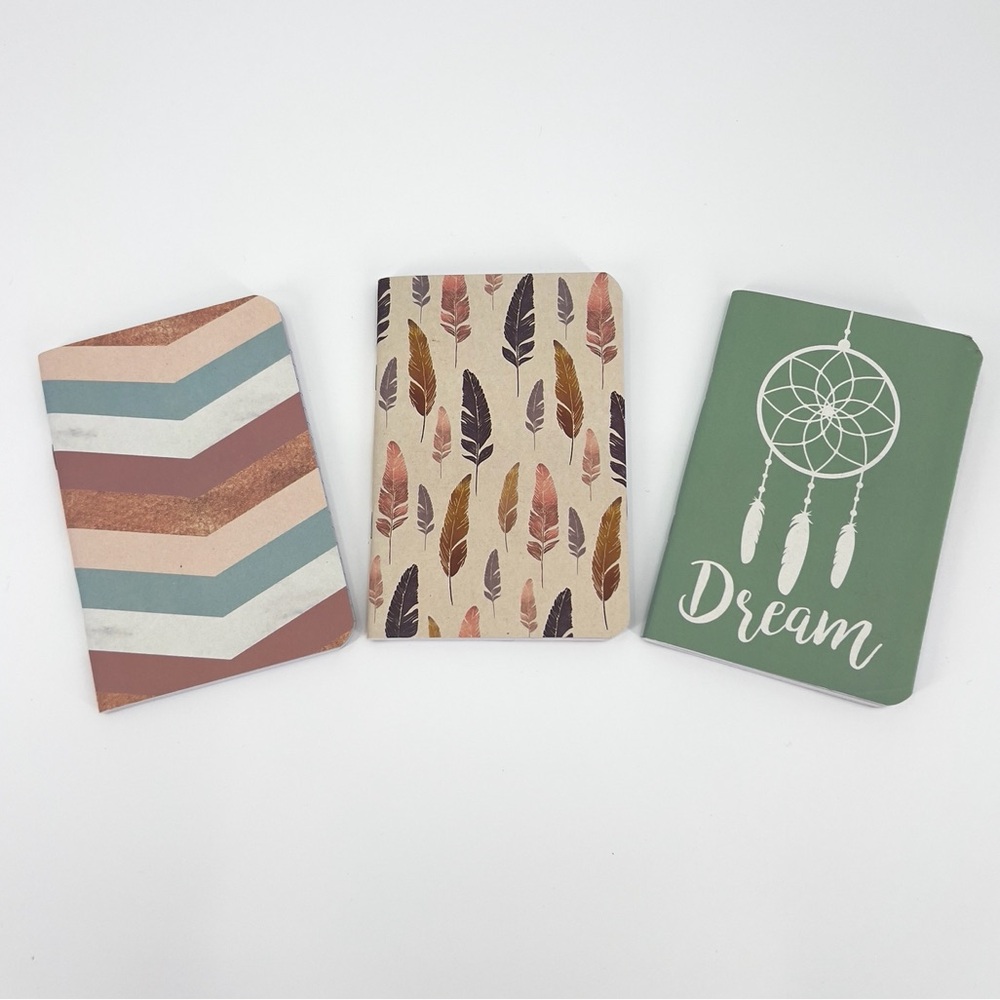 Set of Three Patterned Notebooks